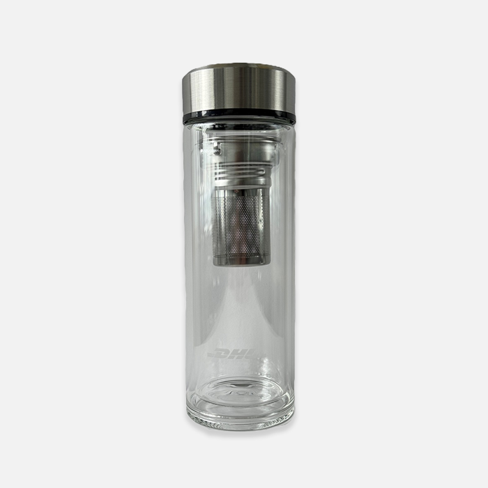 Doppelwandige Glasflasche