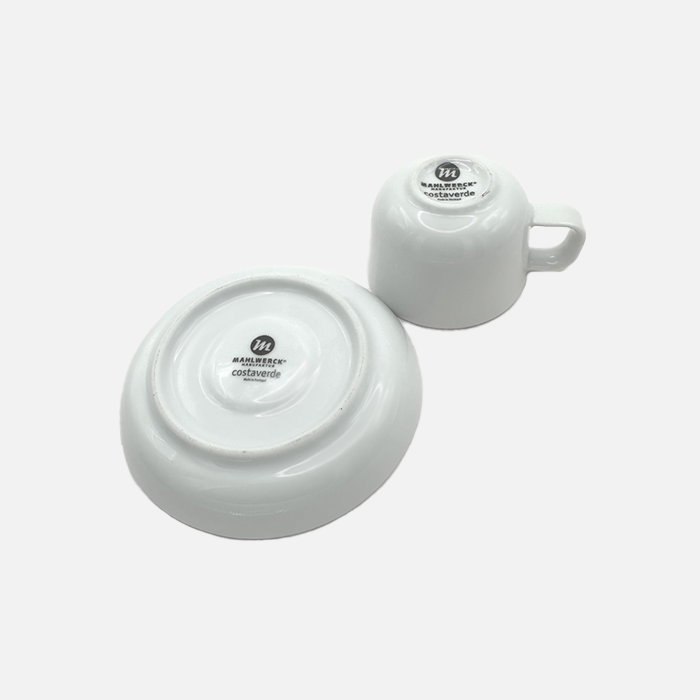 porcelain espresso set, white