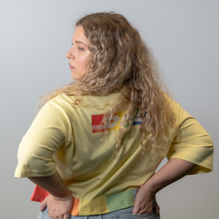 Oversized Cropped T-Shirt, gelb
