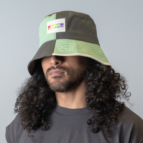 Bucket hat, anthrazitgrau und grün