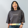 Oversized Cropped T-Shirt, anthrazitgrau