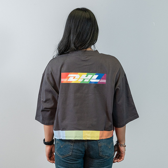 Oversized Cropped T-Shirt, anthrazitgrau