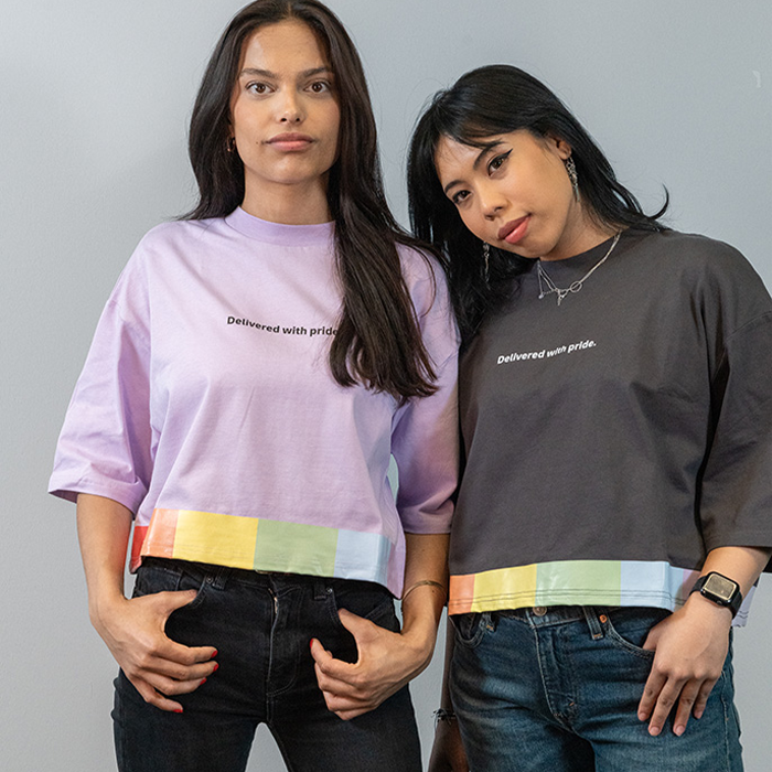 Oversized Cropped T-Shirt, anthrazitgrau