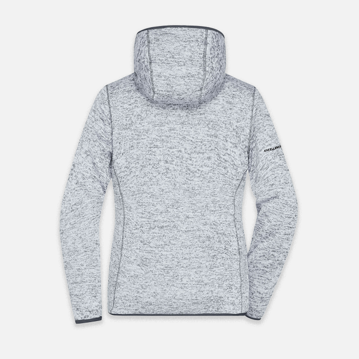 Knitted fleece hooded jacket, women