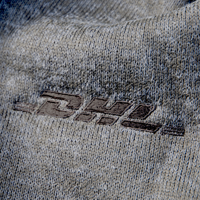 Knitted fleece hooded jacket, men, dark melange