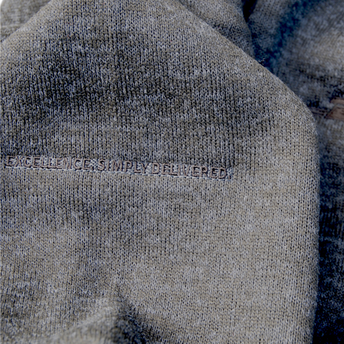 Knitted fleece hooded jacket, men, dark melange