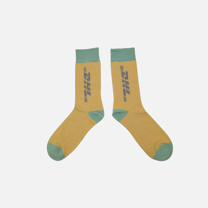 Socken, DHL, gelb/pastellgrün