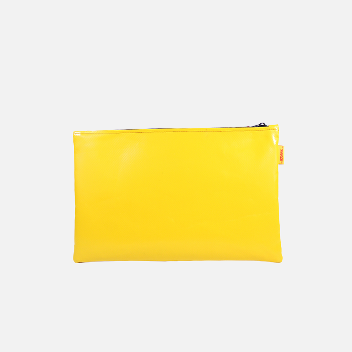 Upcycled laptop sleeve made from truck tarpaulin, 13-inch